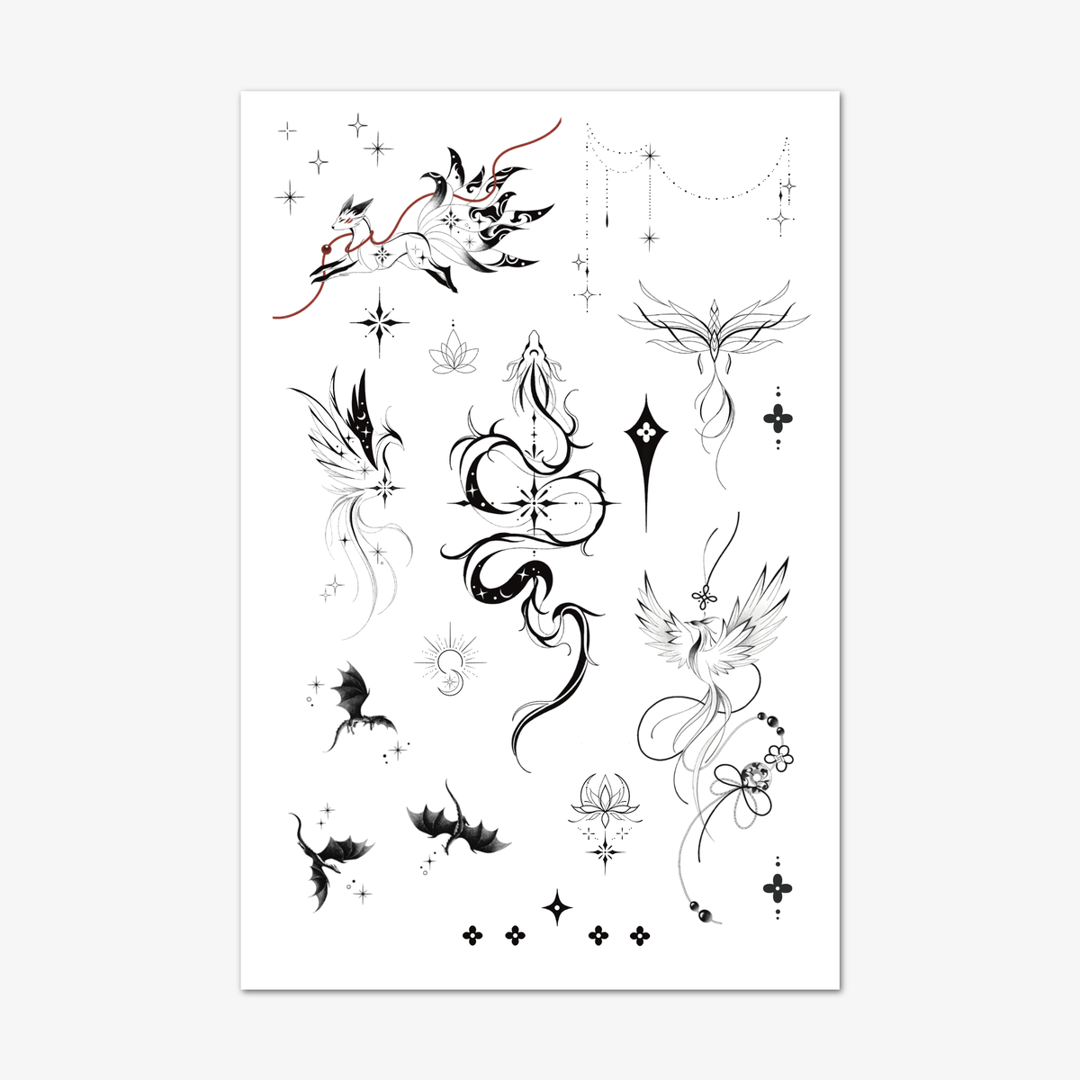 E.HYANG original temporary tattoo sticker design — Hansan Studio Singapore
